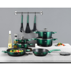 15 dalių puodų rinkinys su virtuvės reikmenimis ir nelipnia granito danga ZILNER ZL-8521
