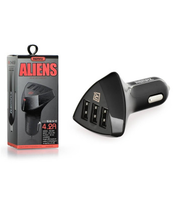 Automobilinis įkroviklis 3x USB 4.2A Remax Aliens RC-C304 3x