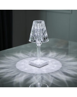 Deimantinė kristalinė LED dekoratyvinė lempa valdoma lietimu ir pulteliu 26cm