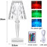 Deimantinė kristalinė LED dekoratyvinė lempa valdoma lietimu ir pulteliu 26cm