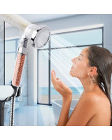 Dušo galvutė su turmalino ir germanio granulėmis ir vandens jonizacijos efektu