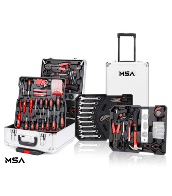 Įrankių lagaminas su ratukais 610 dalių MSA