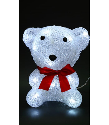 Akrilinė kalėdinė LED dekoracija meškutis