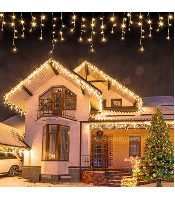 Kalėdinės lauko girliandos - varvekliai 300 LED su FLASH - 11.5m stLED