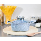 Kvadratinis puodas su keramikine marmuro danga ir stikliniu dangčiu 3.5L ZILNER ZL-7058