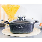 Kvadratinis puodas su marmuro nepridegančia danga 4.4L ZILNER ZL-7002/9010