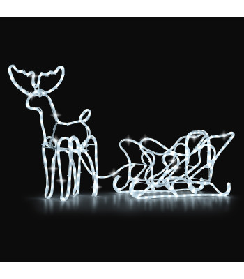LED dekoracija 3D NEONINIS elnias su rogėmis L 9m