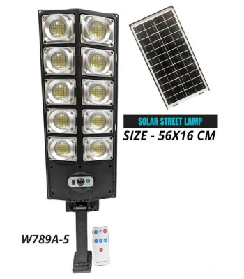 LED lešinis gatvės šviestuvas su saulės kolektoriumi ir valdymo pultu W789A-5