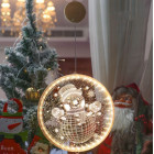 LED lango dekoracija Sniego senis, šilta šviesa