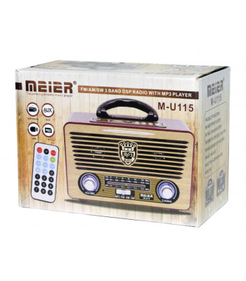 Retro radijo grotuvas su Mp3 Meier M-U115