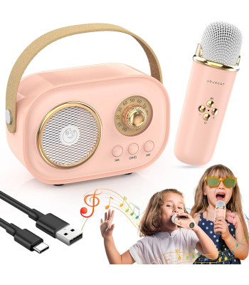 Mini RETRO karaoke kolonele su mikrofonu