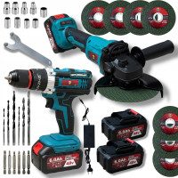 2in1 akumuliatorinis kampinis šlifuoklis ir suktuvas su priedais, 48V STAR ROXER SR-911