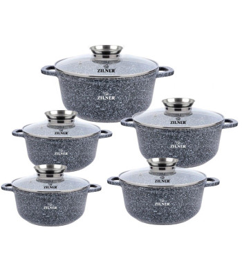 Akmens masės 10 dalių puodų rinkinys, ZILNER ZL-7055