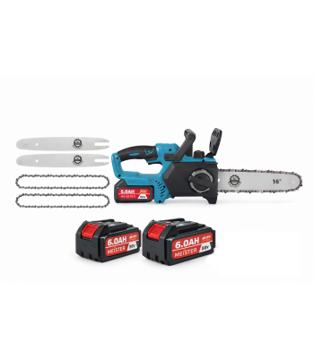 Akumuliatorinis grandininis pjūklas su dviem 16'' (40 cm) šinomis, 1200 W, MEISTER MS-772