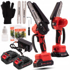 Akumuliatorinis grandininis pjūklas 6'' šina su grandinės tepimu ir 2vnt akumuliatoriais 24V HAMMER HS-106