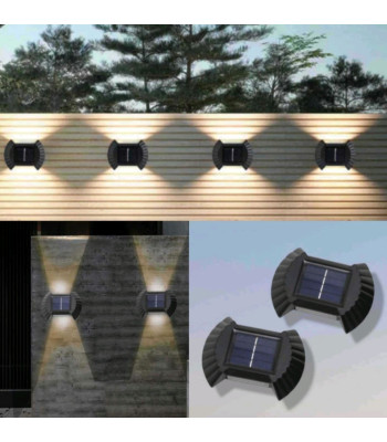 LED sieninis saulės šviestuvas įkraunamas nuo saulės, 4vnt