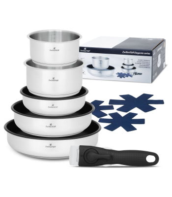 Nerūdijančio plieno puodų ir keptuvių rinkinys su nuimama rankena 9 dalių, ZWILLENTOFF ZT-31330
