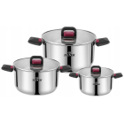 Nerūdijančio plieno puodų rinkinys su karščiui atspariomis rankenomis, 6 dalių, ZILNER ZL-7371