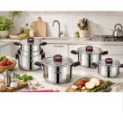 Nerūdijančio plieno puodų rinkinys su užlenkiamomis rankenomis 12 dalių, ZILNER ZL-7373