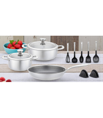 Nerūdijančio plieno puodų rinkinys su virtuvės įrankiais 12 dalių, ZWILLENTOFF ZT-34331