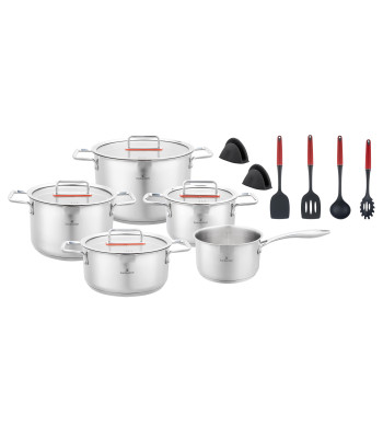 Nerūdijančio plieno puodų rinkinys su virtuviniais įrankiais, 15 dalių, ZWILLENTOFF ZT-33251