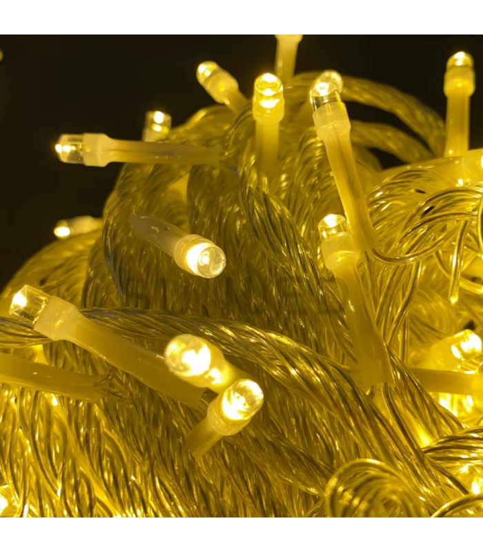 500 LED girlianda su skaidriu silikoniniu laidu ir 8 režimais, 38 m