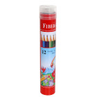 Spalvoti pieštukai Fiber-Colour, 12 spalvų