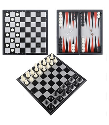 Šachmatų, šaškių ir nardų žaidimo rinkinys 