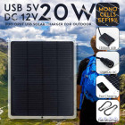 Saulės energijos plokštė įkroviklis - mobilus saulės pakrovėjas 20W FM-065-20