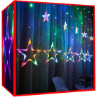 Kalėdinė daugiaspalvė LED dekoracija - girlianda Žvaigždės 5,5m