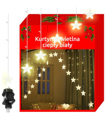 Šviesos uždanga 136 LED - šiltai balta 31V