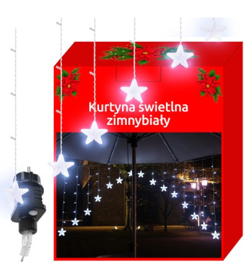 Kurtyna šviesos 136LED - šaltai balta 31V