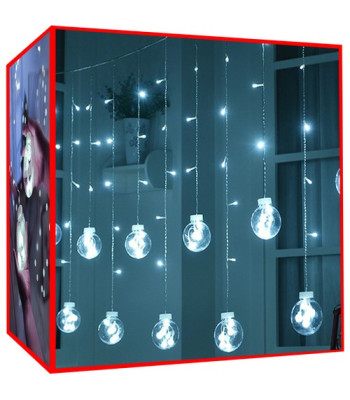Šviesos uždanga 108 LED šaltai balta