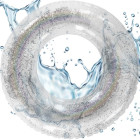 Plaukimo ratas su holografiniu blizgučiu