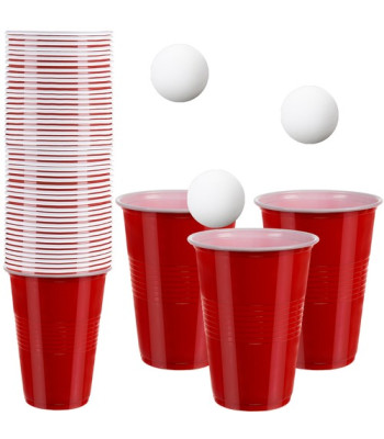 BEER PONG rinkinys - BEER PONG žaidimas – 50 puodelių Ruhha 21232