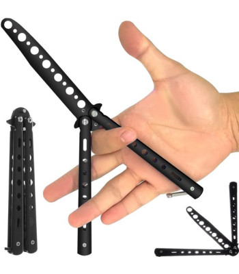 Mokomasis drugelio formos peilis, juodas