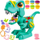 Dinozauras, kuris valgo ir deda kiaušinius su plastilino rinkiniu ir formelėmis