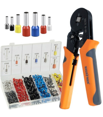 Įrankis antgalių užspaudimui 0,25-10mm2 su 1200 elementų 22717