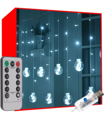 Šviesos užuolaida su LED kamuoliukais