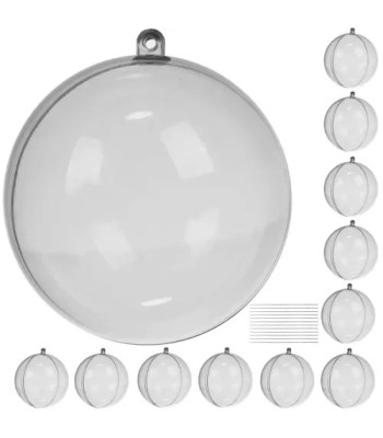 Skaidrios dalijamos kalėdinės dekoracijos 8 cm - 12 vnt. rinkinys