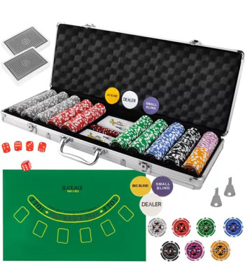 Pokerio rinkinys 500 žetonų lagaminėlyje
