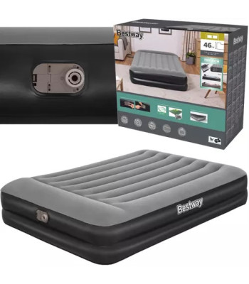 Dvivietis čiužinys su įmontuota pompa ir pagalve 203x152x46cm BESTWAY 67403