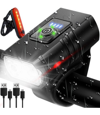 4T6 USB dviračio žibintas + galinis žibintas 23677