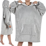 Didelė Oversize Pilka Džemperis-Antklodė XXL