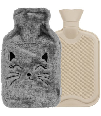 Termoforas guminiame pliušiniame užvalkale "Katinukas" 1,8 l