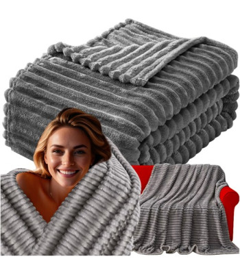 Minkštas ir patogus pilkas pledas
