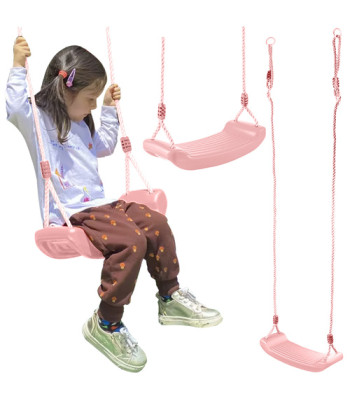 Plastikinės rožinės sūpynės