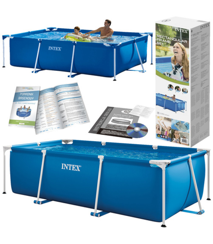 Didelis stačiakampio formos karkasinis baseinas, Intex Rectangular Frame 300 × 200 × 75 cm