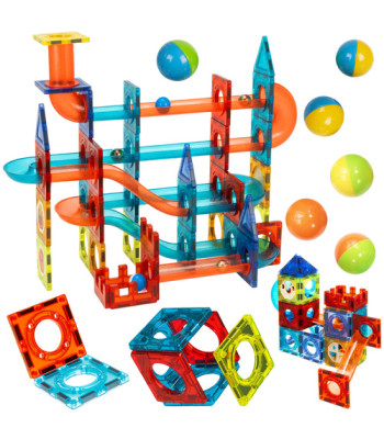 Magnetiniai kaladėliai - rutulių trasa 96 vnt.