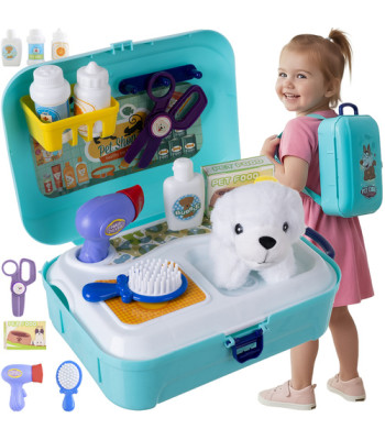 Žaislinis rinkinys šuniuko priežiūrai - edukacinė priemonė vaikams